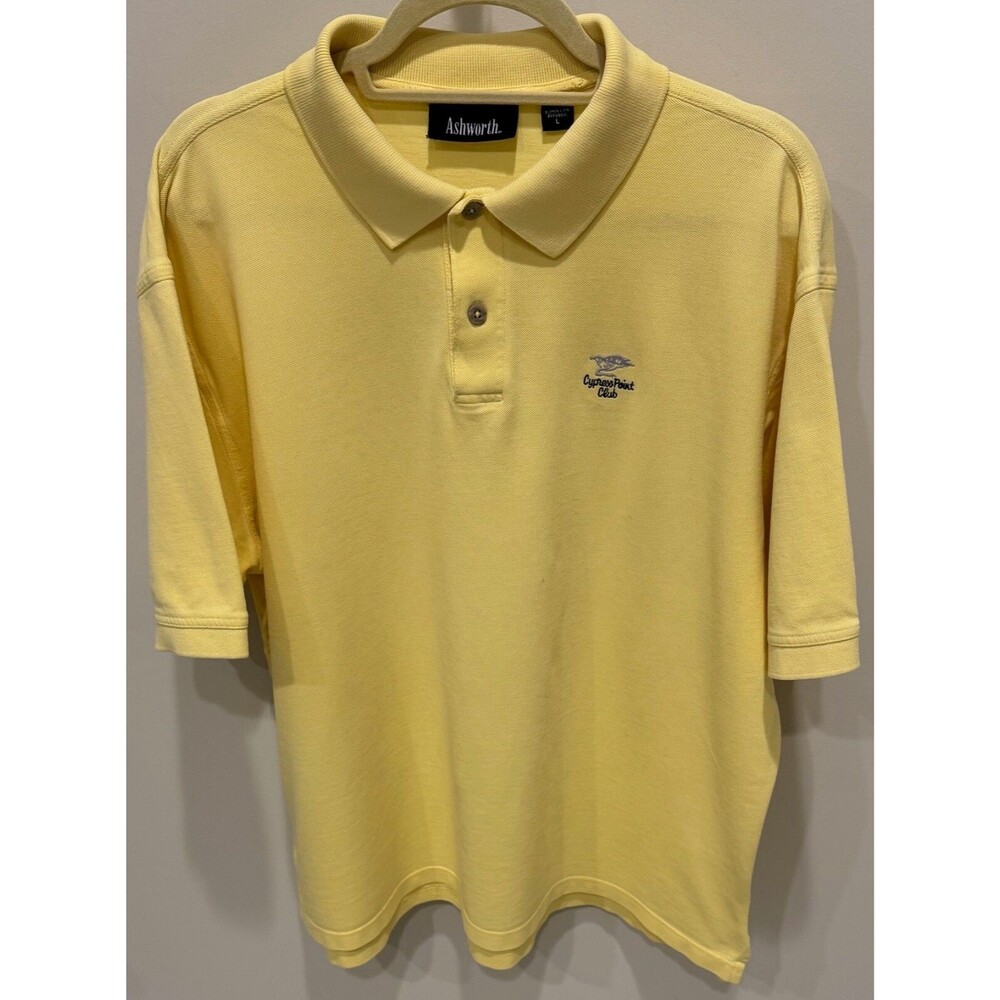 CYPRESS POINT CLUB - Vintage Ashworth Golf Shirt - Men's Size Large - Yellow